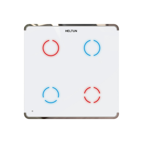 Heltun 4-Voudige Touchschakelaar Z-Wave Plus Zilver