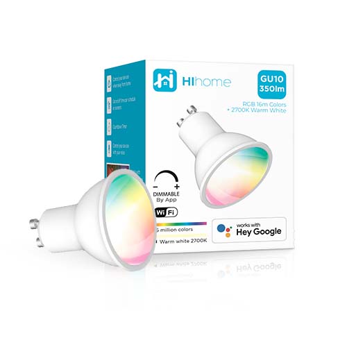 Hihome smart WiFi GU10 RGBW spot package