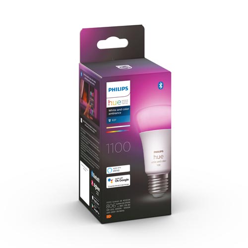Philips Hue E27 lamp White Ambiance Color 800 Lumen packaging
