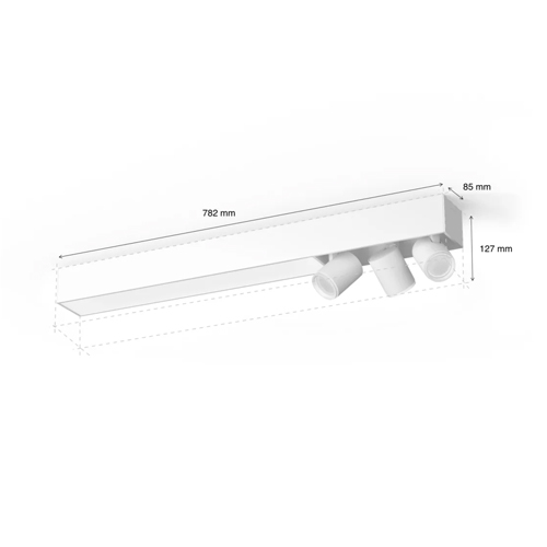 Philips Centris Opbouwspot White and Color Ambiance 3-Spot Wit