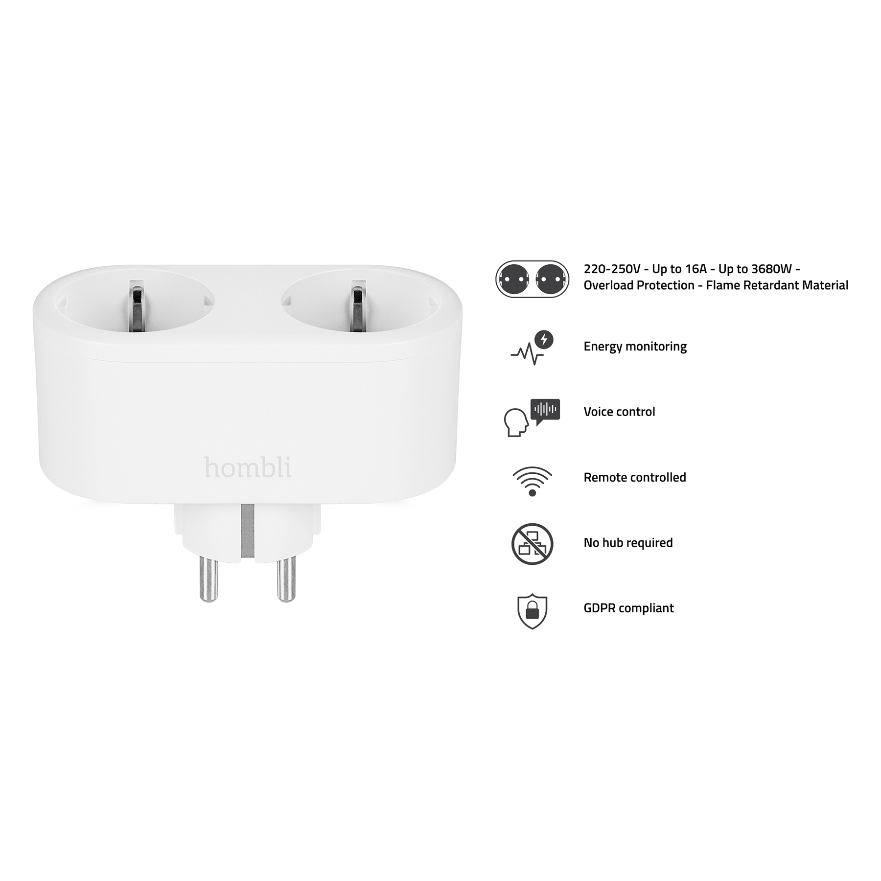 Hombli Slimme Stekker Duo WiFi