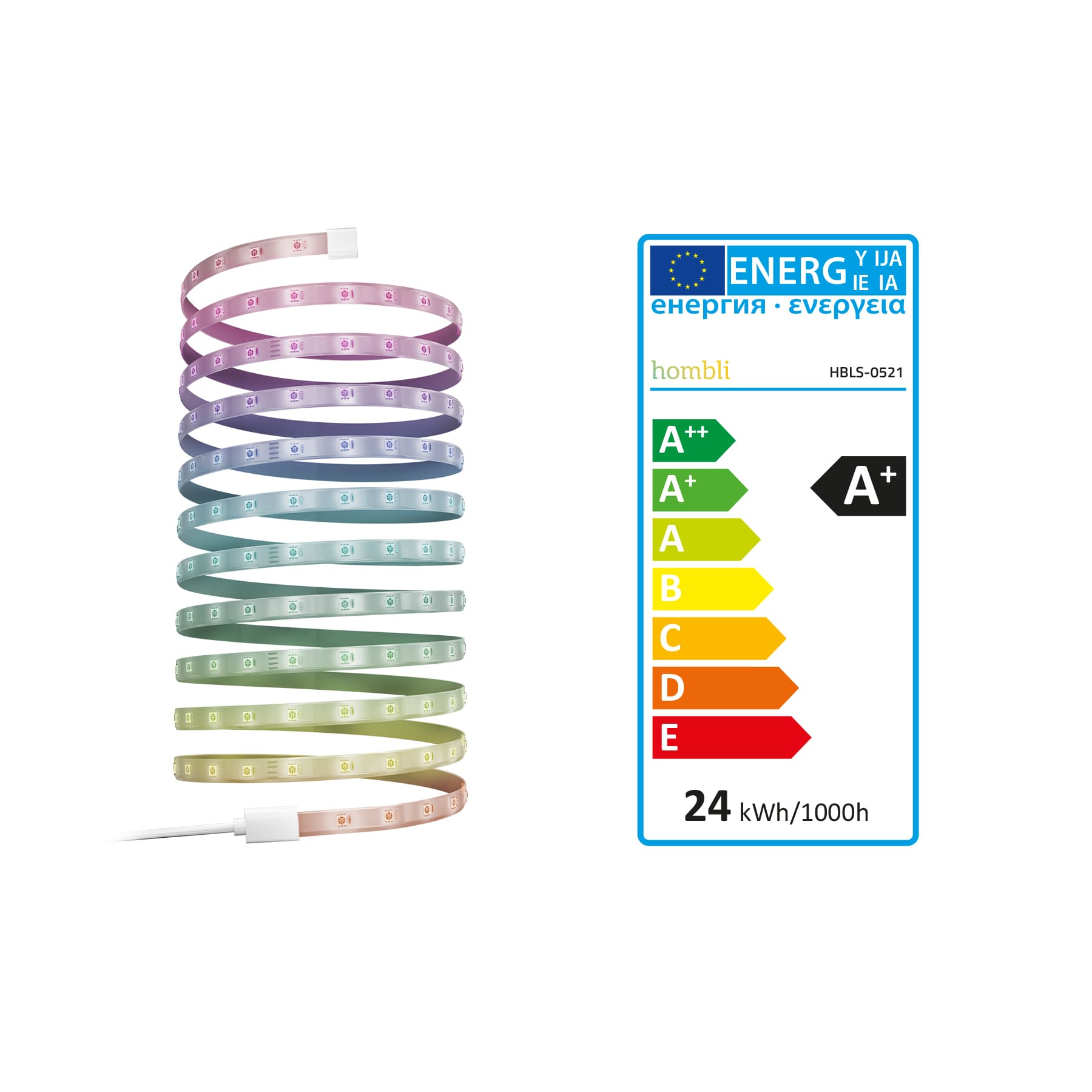 Hombli Slimme Ledstrip RGB- 5 meter - bediening via app of stem - Wifi