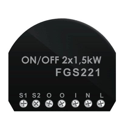 FIBARO Schakelaar Z-wave 2x1500w Inbouw EOL