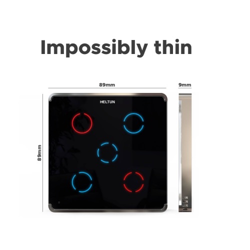 Heltun 5-Voudige Touchschakelaar Z-Wave Plus Zilver