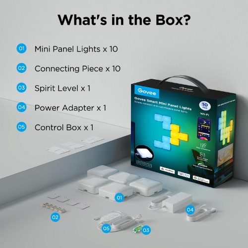 Govee Slimme Mini Panel Lights (10-pack) Afbeelding