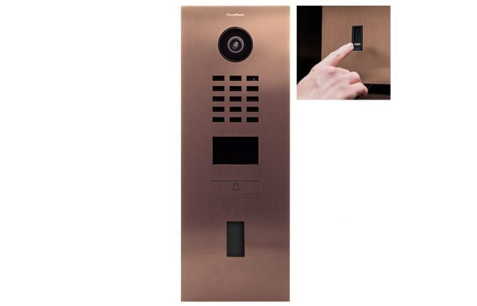 Doorbird Video Deurbel met vingerscan voorbereiding PVD brons coating