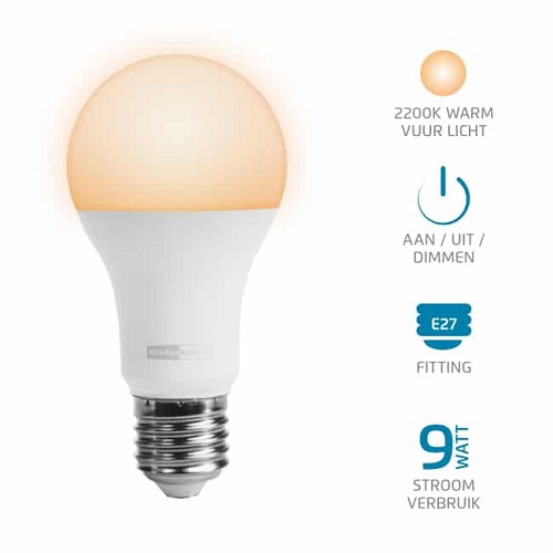 KlikAanKlikUit Led Lamp E27 Draadloos & Dimbaar Aled-2009