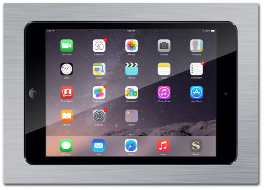 Simplidock Verzonken Tablethouder Brushed metal iPad 9.7inch