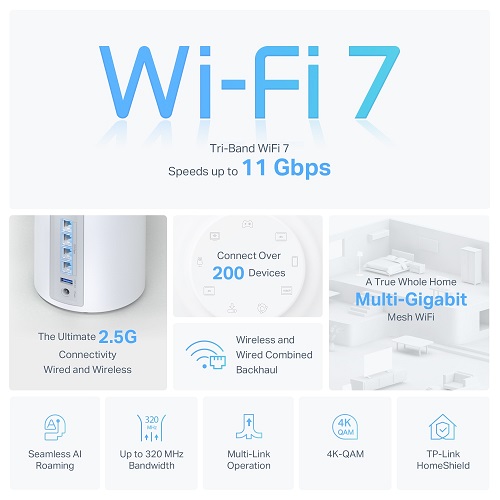 TP-Link Deco BE65 Mesh WiFi 7 9300 Mbps 1 Pack