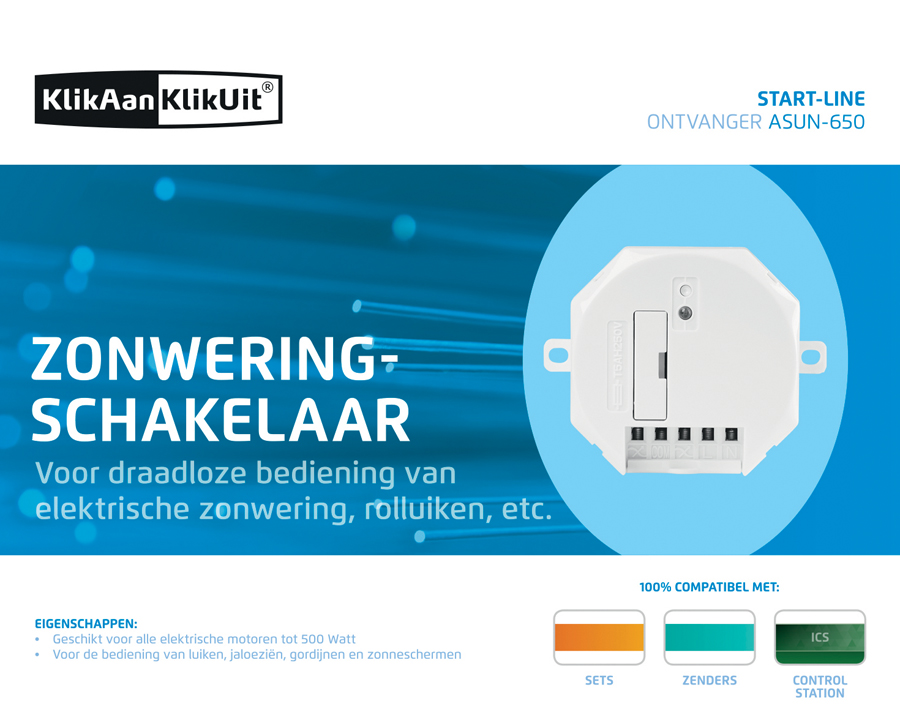 KlikAanKlikUit Zonwering Schakelaar 433mhz