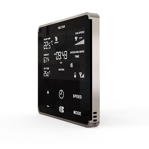 Heltun Fan Coil Thermostat Z-Wave Plus zwart-zilver