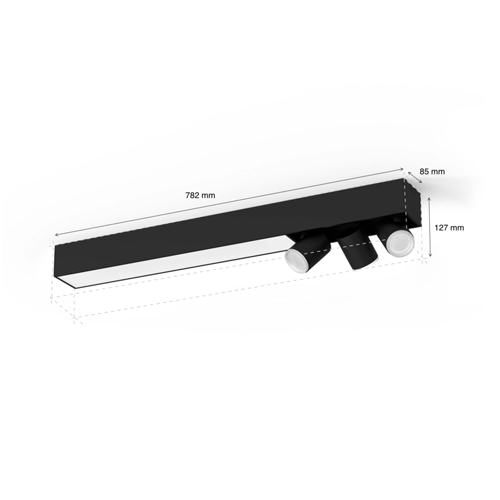 Philips Centris Opbouwspot White and Color Ambiance 3-Spot Wit