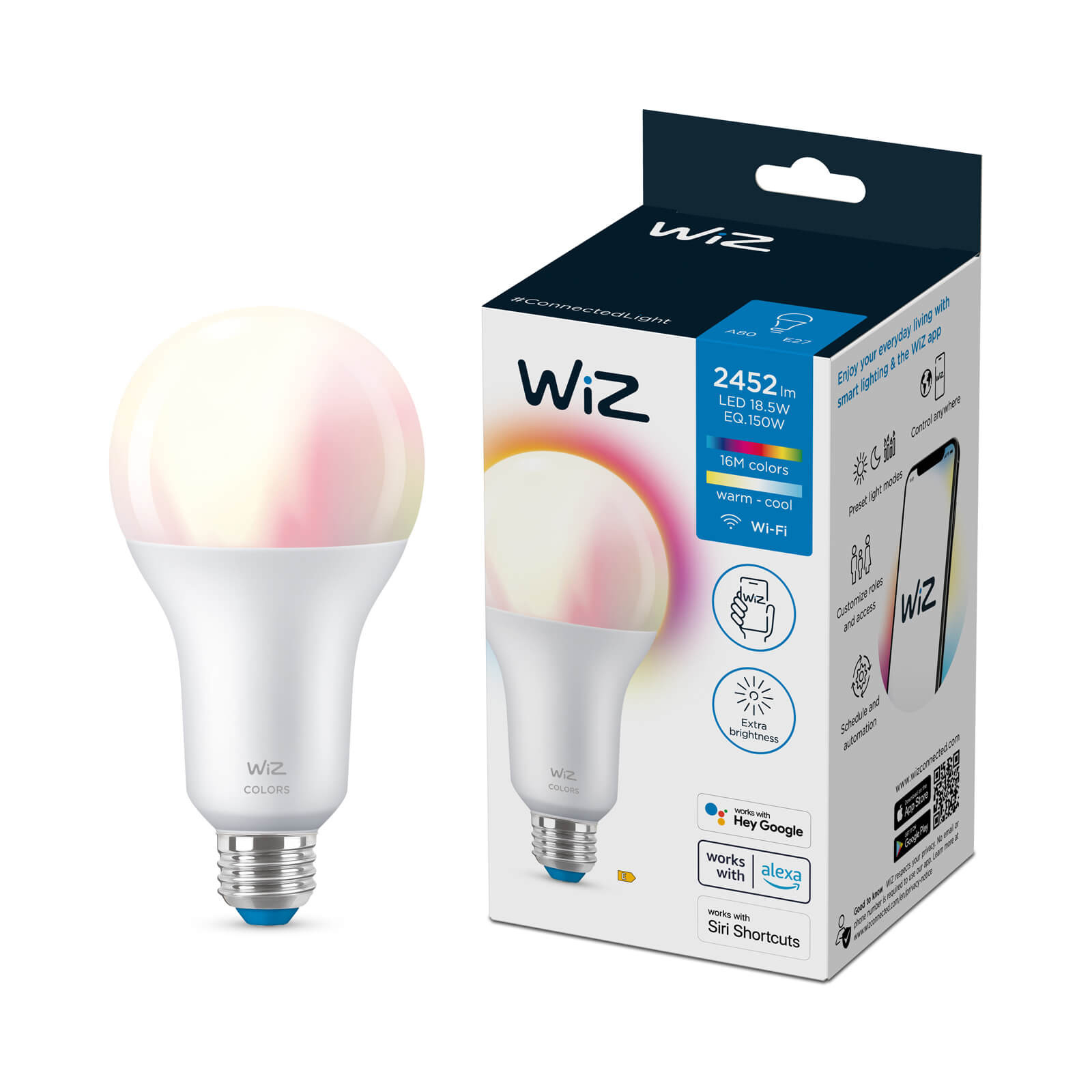 WiZ A80/E27 Lamp Tunable White and Color