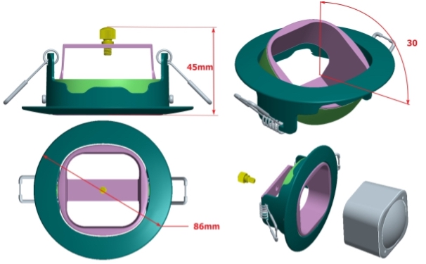 Aeotec Inbouwbeugel Multisensor 6 & 7