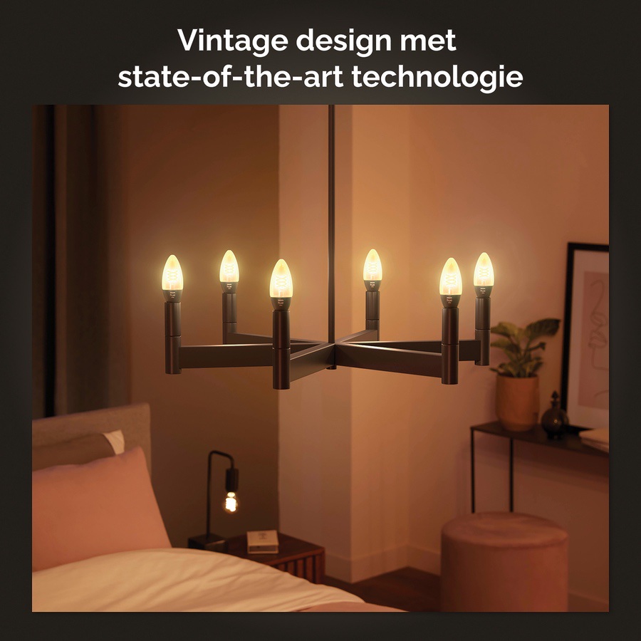 Philips Hue E14 White Lamp Candle Filament Duo-Pack Demo