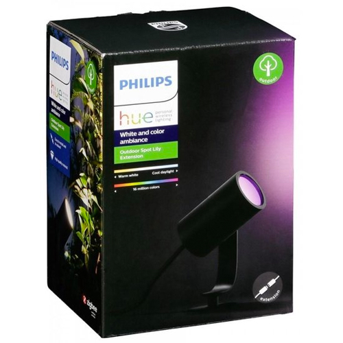 Philips Hue Lily White Color Ambiance Grondspot Zwart Extension
