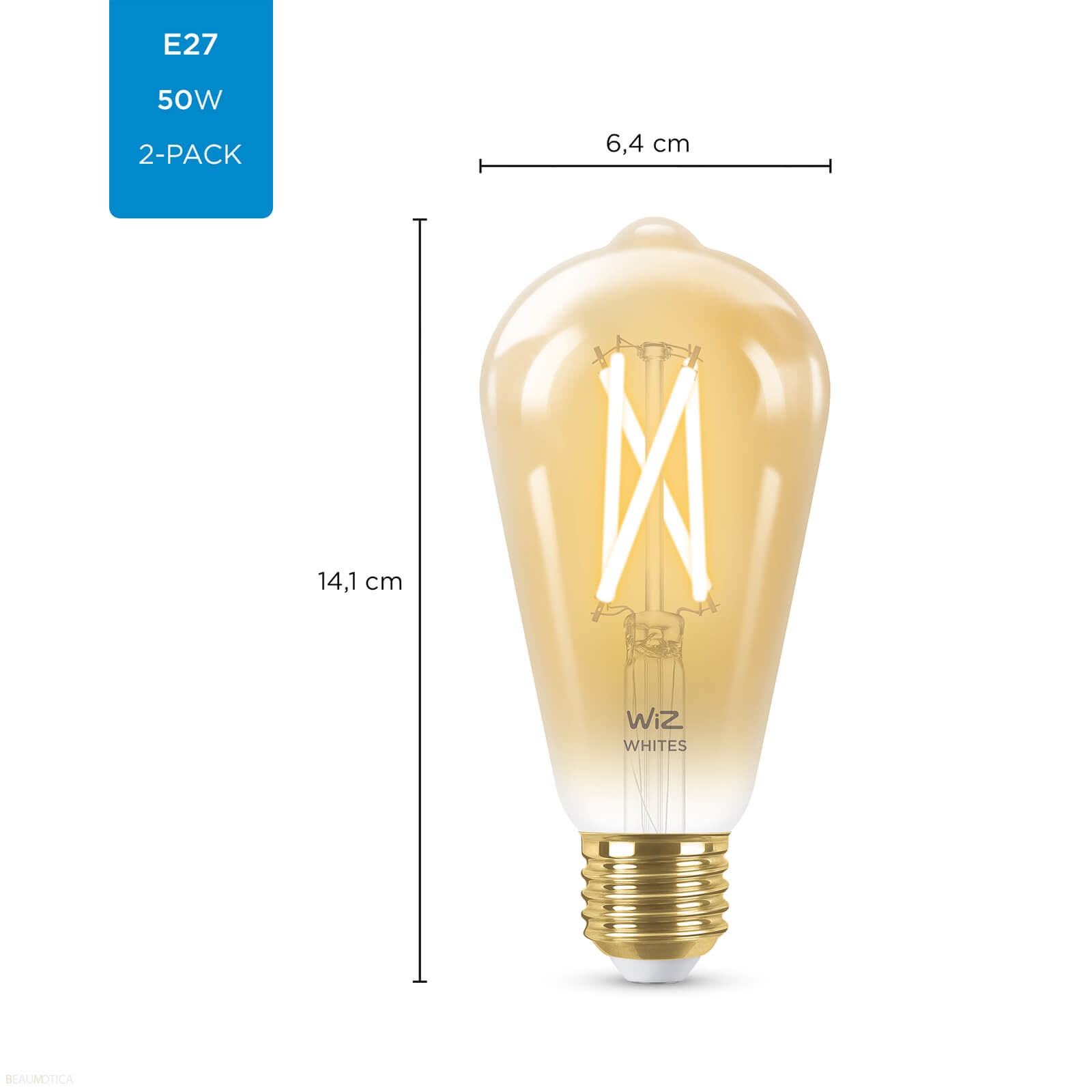 WiZ E27 Filament Edisonlamp Tunable White - Amber