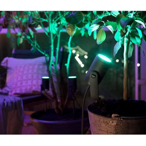 Philips Hue Lily Outdoor Spot set van 3 white and Color Lily Zwart