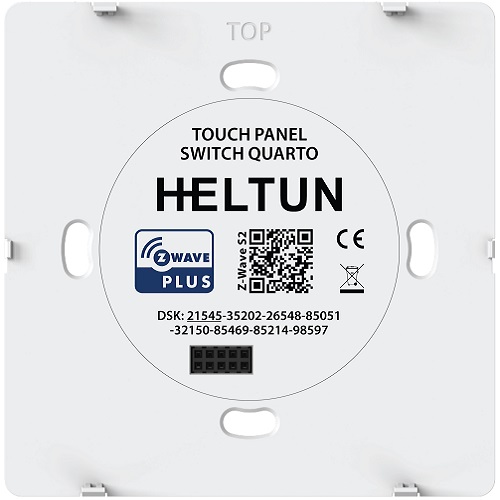 Heltun 4-Voudige Touchschakelaar Z-Wave Plus Wit
