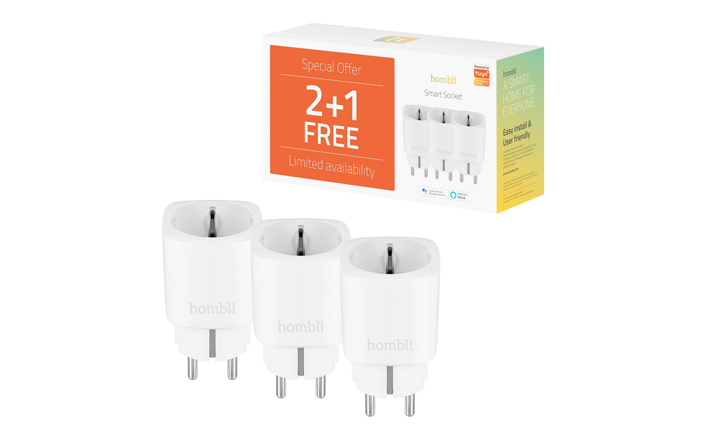 Hombli Slimme Stekker WiFi 2 + 1 gratis!