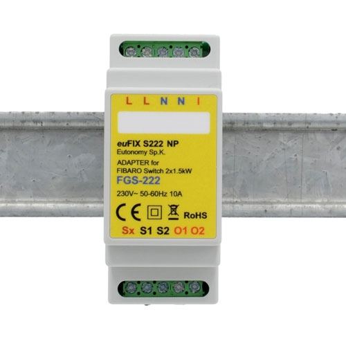 Eutonomy Dinrail behuizing Fgs-222 Dubbel Relais Np