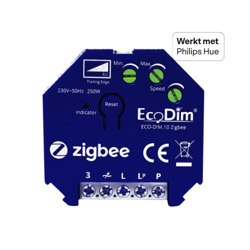 EcoDim Zigbee inbouwdimmer 250W fase afsnijding
