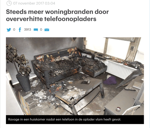 Ravage na brand telefoonlader