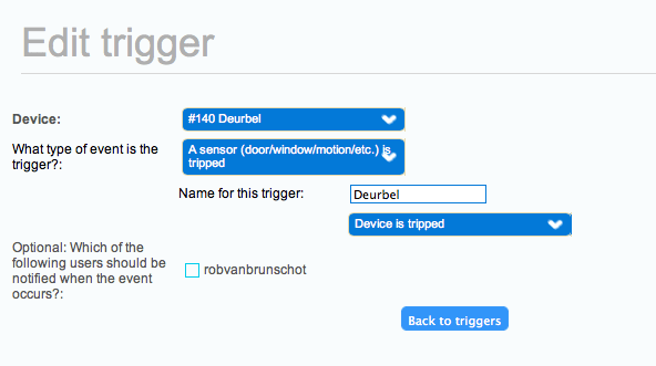 z-wave deurbel trigger
